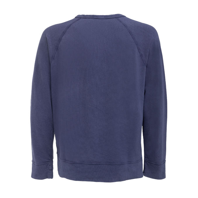 CREW NECK SWEATSHIRT IN GAUZED COTTON Man Navy Stinto
