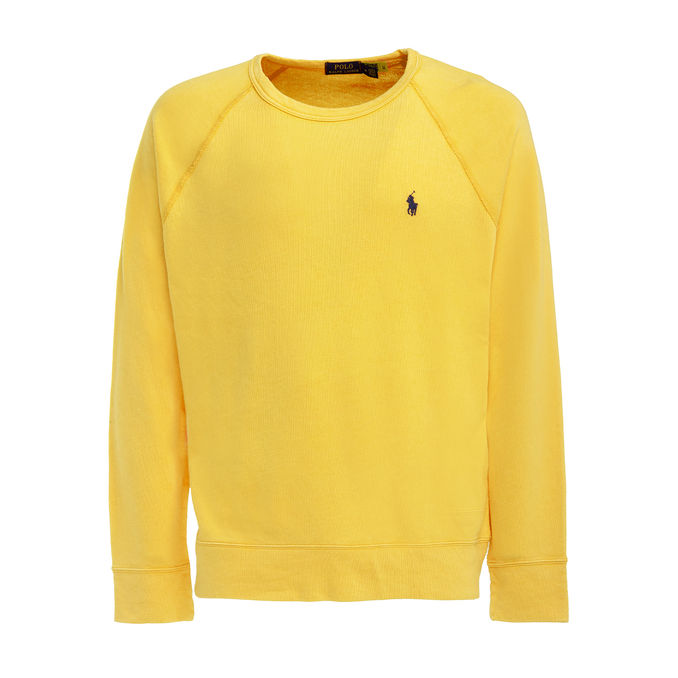 CREW NECK SWEATSHIRT IN GAUZED COTTON Man Yellow