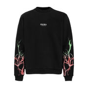 CREW NECK SWEATSHIRT WITH RED AND GREEN LIGHTING PRINT Uomo Black CREW NECK SWEATSHIRT WITH RED AND GREEN LIGHTING PRINT Uomo Black