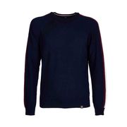 CREW NECK SWEATSHIRT WITH TRICOLOR BANDS Man Blue CREW NECK SWEATSHIRT WITH TRICOLOR BANDS Man Blue