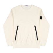 CREW NECK SWEATSHIRT WITH ZIP POCKETS Kids Ivory CREW NECK SWEATSHIRT WITH ZIP POCKETS Kids Ivory