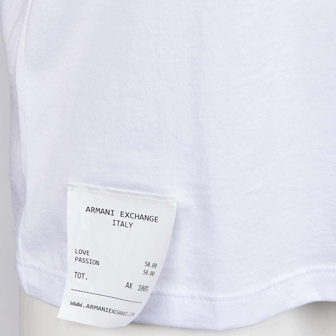 ARMANI EXCHANGE CREW-NECK T-SHIRT WITH BLACK LETTERING BAND AND LABEL Man  White | Mascheroni Sportswear