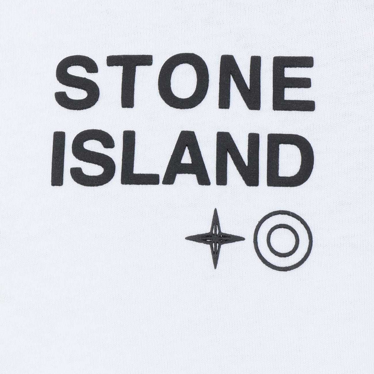 STONE ISLAND CREW NECK T-SHIRT WITH LOGO LETTERING Man White