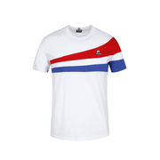 CREW NECK T-SHIRT WITH TRICOLOR Man New Optical White CREW NECK T-SHIRT WITH TRICOLOR Man New Optical White