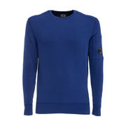 CREWNECK PULL WITH POCKET Man Blue Quarz CREWNECK PULL WITH POCKET Man Blue Quarz