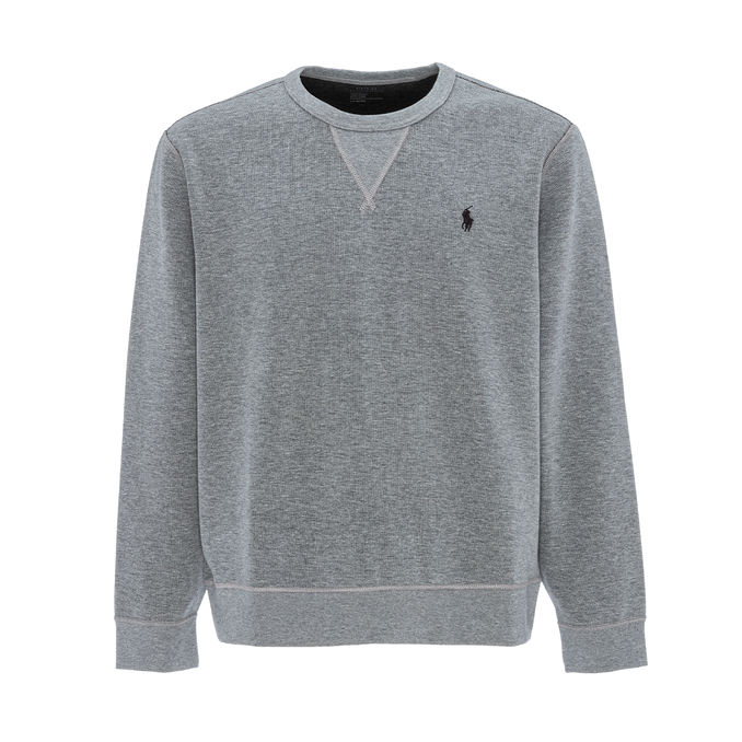 CREWNECK SWEATER IN BLEND COTTON Man Grey heather