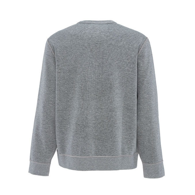 CREWNECK SWEATER IN BLEND COTTON Man Grey heather