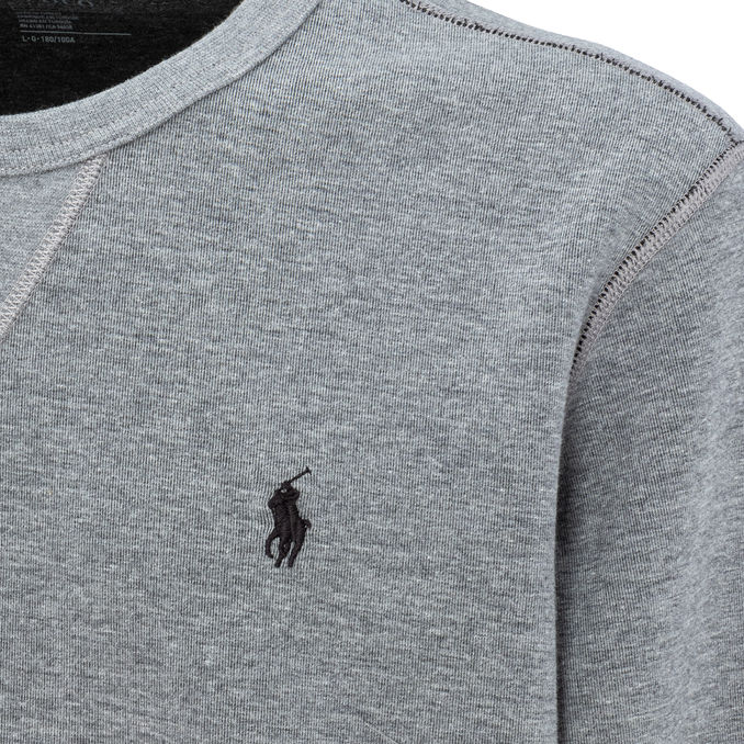 CREWNECK SWEATER IN BLEND COTTON Man Grey heather