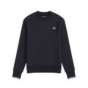 CREWNECK SWEATSHIRT WITH DOUBLE STRIPE Man Black CREWNECK SWEATSHIRT WITH DOUBLE STRIPE Man Black