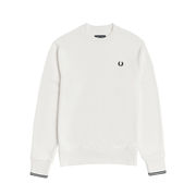 CREWNECK SWEATSHIRT WITH DOUBLE STRIPE Man Now White CREWNECK SWEATSHIRT WITH DOUBLE STRIPE Man Now White