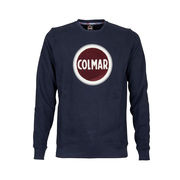 CREWNECK SWEATSHIRT WITH EMBROIDERED LOGO PATCH Man Navy CREWNECK SWEATSHIRT WITH EMBROIDERED LOGO PATCH Man Navy