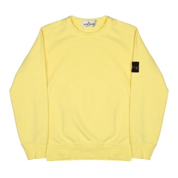 CREWNECK SWEATSHIRT WITH LOGO PATCH Kid Lemon
