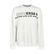 CREWNECK SWEATSHIRT WITH LOGO PRINT AND SIDE BAND Man White Black CREWNECK SWEATSHIRT WITH LOGO PRINT AND SIDE BAND Man White Black