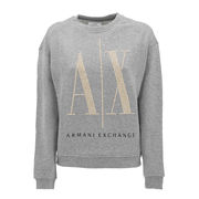 CREWNECK SWEATSHIRT WITH MAXI STUDS LOGO Woman Grey CREWNECK SWEATSHIRT WITH MAXI STUDS LOGO Woman Grey