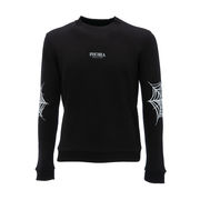 CREWNECK SWEATSHIRT WITH WHITE COBWEB PRINT Kid Black CREWNECK SWEATSHIRT WITH WHITE COBWEB PRINT Kid Black