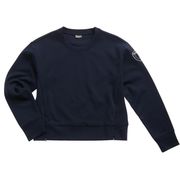 CREWNECK SWEATSHIRT WITH ZIP Woman Blue CREWNECK SWEATSHIRT WITH ZIP Woman Blue
