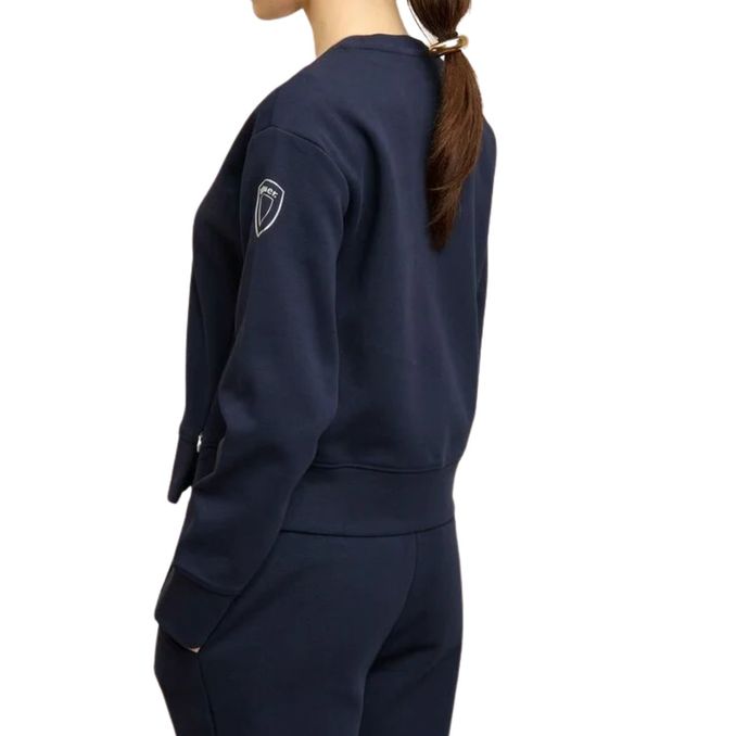 CREWNECK SWEATSHIRT WITH ZIP Woman Blue