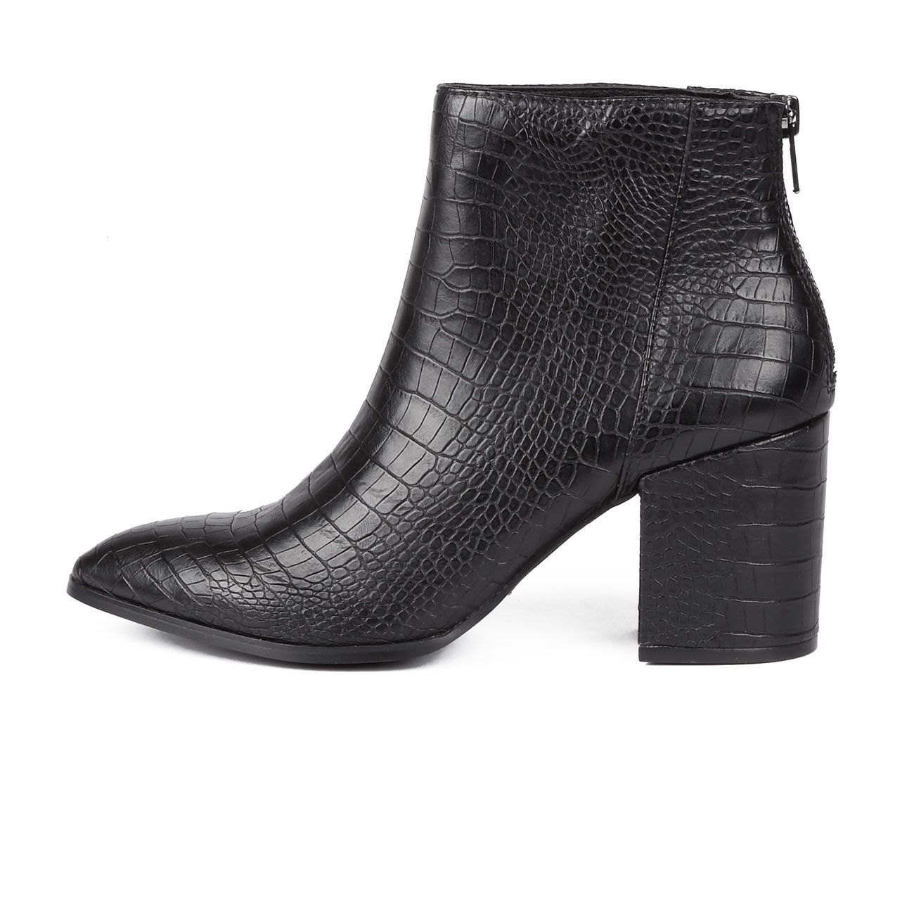STEVE MADDEN CROCODILE ANKLE BOOTS WITH WIDE HEEL Woman Black ...