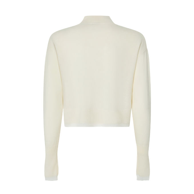 CROP MIX CASHMERE TURTLENECK Women's White Purity