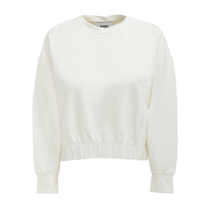 CROP SWEATSHIRT Woman Ecru
