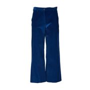 CROP TOBIA VELVET TROUSERS Woman Blu Ortensia CROP TOBIA VELVET TROUSERS Woman Blu Ortensia