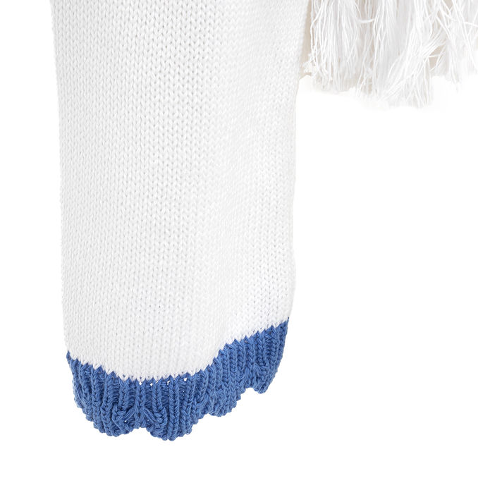 CROPPED PULLOVER WITH FRINGES Woman White