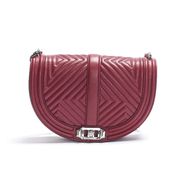 CROSSBODY SADDLE BAG IN QUILTED LEATHER Woman Bordeaux Silver CROSSBODY SADDLE BAG IN QUILTED LEATHER Woman Bordeaux Silver