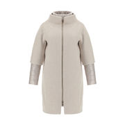 CURLY COAT WITH NYLON Woman Chantilly CURLY COAT WITH NYLON Woman Chantilly