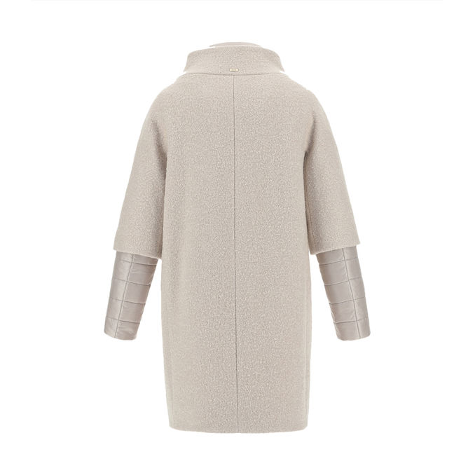 CURLY COAT WITH NYLON Woman Chantilly