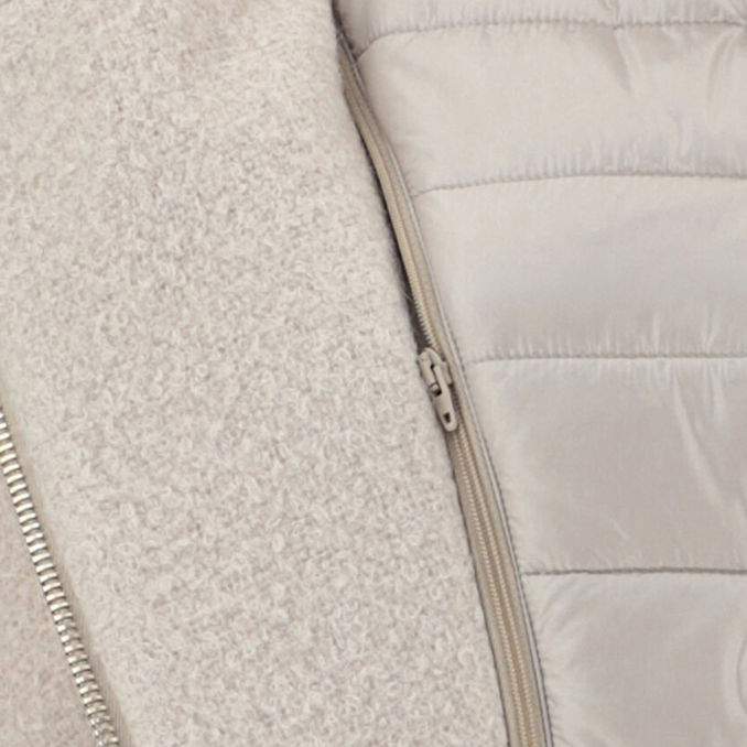 CURLY COAT WITH NYLON Woman Chantilly