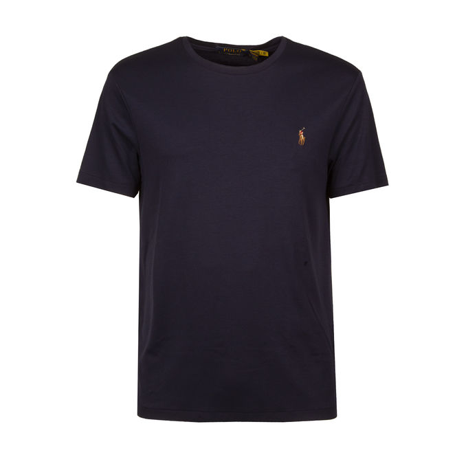 CUSTOM SLIM FIT T-SHIRT IN COTTON Man Refined Navy