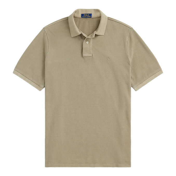 CUSTOM SLIM MINERAL-DYED MESH POLO SHIRT