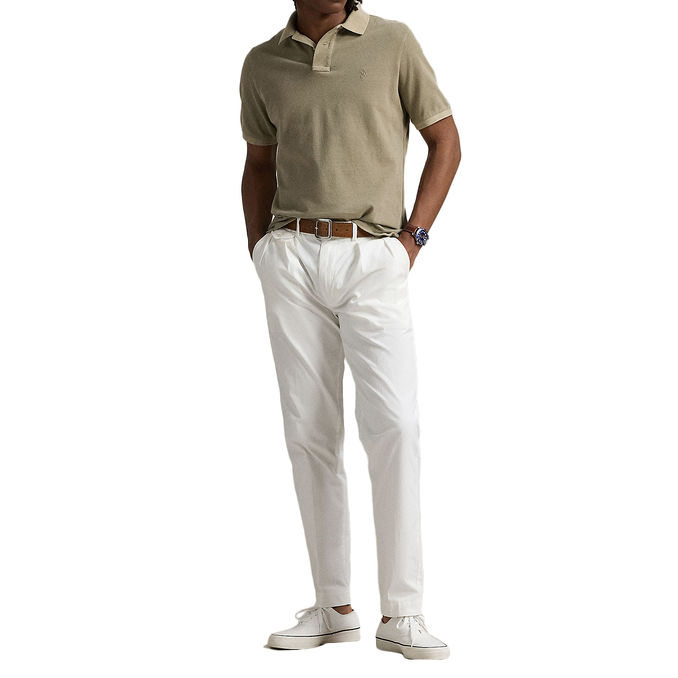 CUSTOM SLIM MINERAL-DYED MESH POLO SHIRT