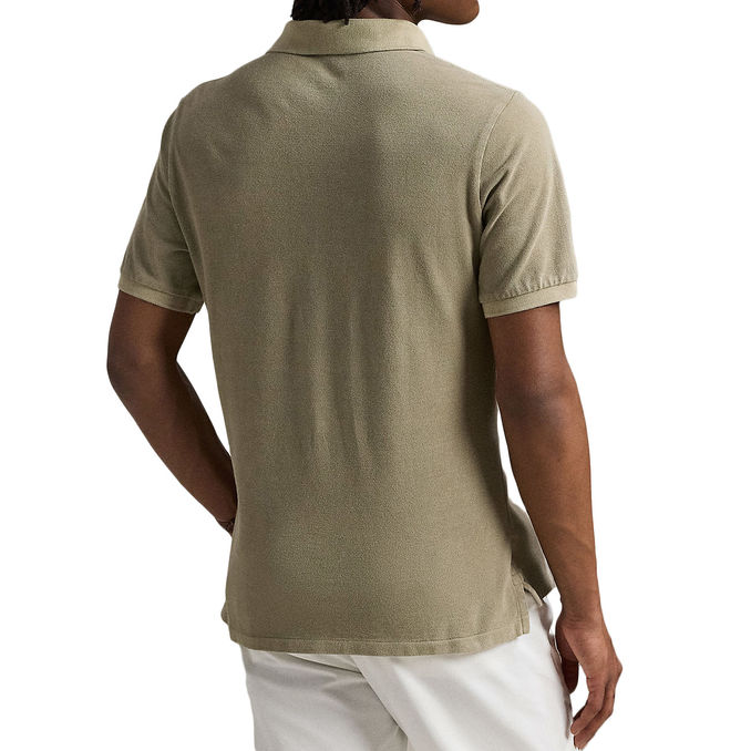 CUSTOM SLIM MINERAL-DYED MESH POLO SHIRT