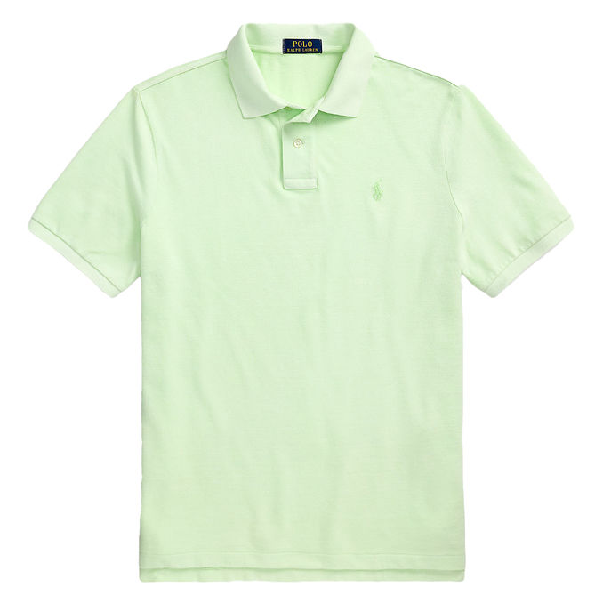CUSTOM SLIM MINERAL-DYED MESH POLO SHIRT