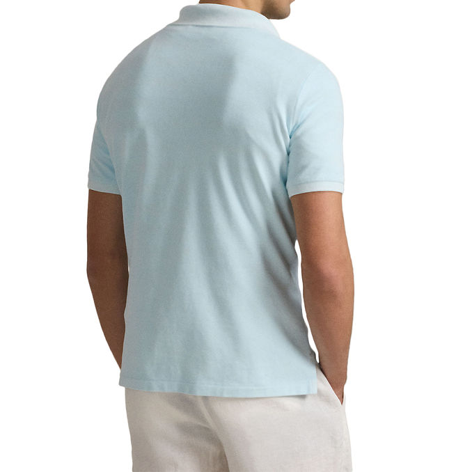 CUSTOM SLIM MINERAL-DYED MESH POLO SHIRT