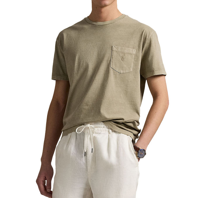CUSTOM SLIM MINERAL-DYED POCKET T-SHIRT