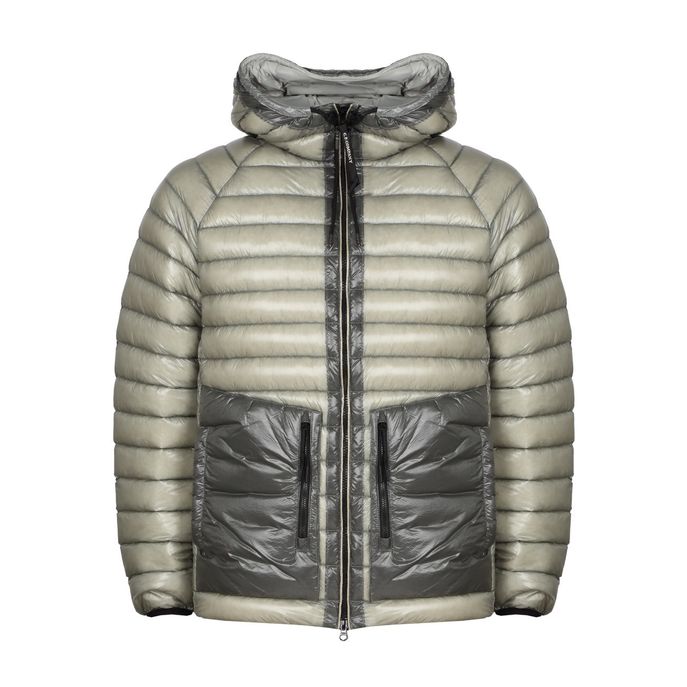 C.P. COMPANY D.D. SHELL DOWN JACKET WITH HOOD Man Quiet gray ...