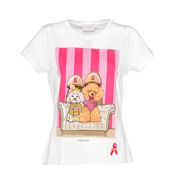 DANI T-SHIRT WITH POODIES AND GLITTER Woman White DANI T-SHIRT WITH POODIES AND GLITTER Woman White