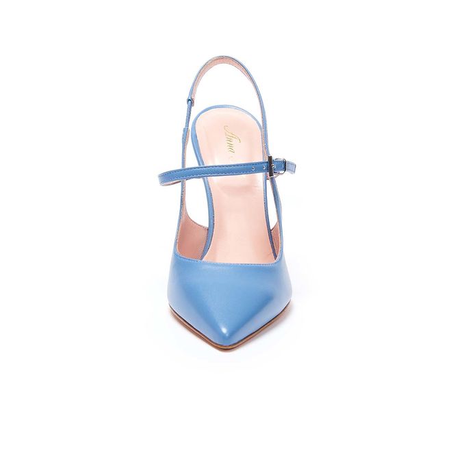 DECOLLETE IN BRUSHED LEATHER Woman Light Blue
