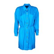 DEGNO SHIRTDRESS IN GEOMETRIC JACQUARD Woman Blue imperial DEGNO SHIRTDRESS IN GEOMETRIC JACQUARD Woman Blue imperial