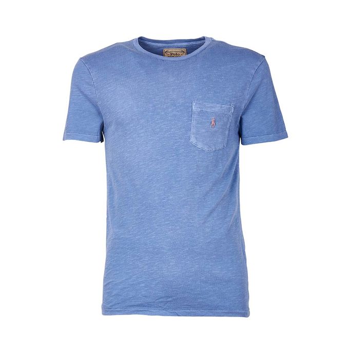 DELAVE' CUSTOM SLIM T-SHIRT WITH POCKET  Man Carson Blue