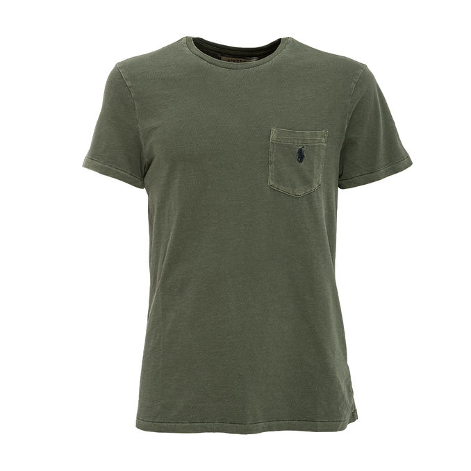 DELAVE' CUSTOM SLIM T-SHIRT WITH POCKET Man Olive