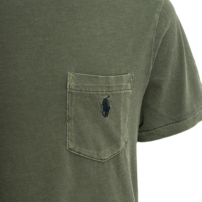 DELAVE' CUSTOM SLIM T-SHIRT WITH POCKET Man Olive