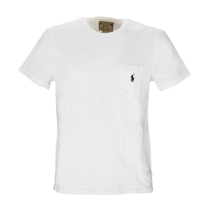 DELAVE' CUSTOM SLIM T-SHIRT WITH POCKET Man White