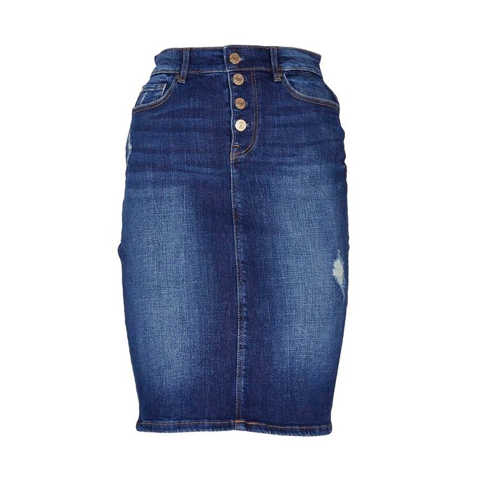 guess denim pencil skirt