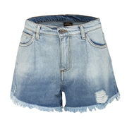 DENIM SHADED FRINGED BOTTOM Woman Denim Faded DENIM SHADED FRINGED BOTTOM Woman Denim Faded