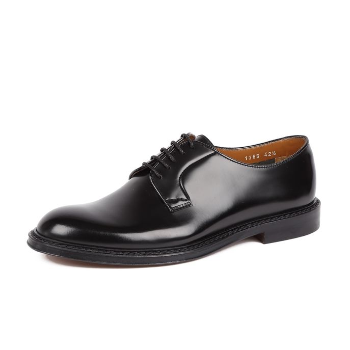 DERBY LEATHER SHOES Man Black