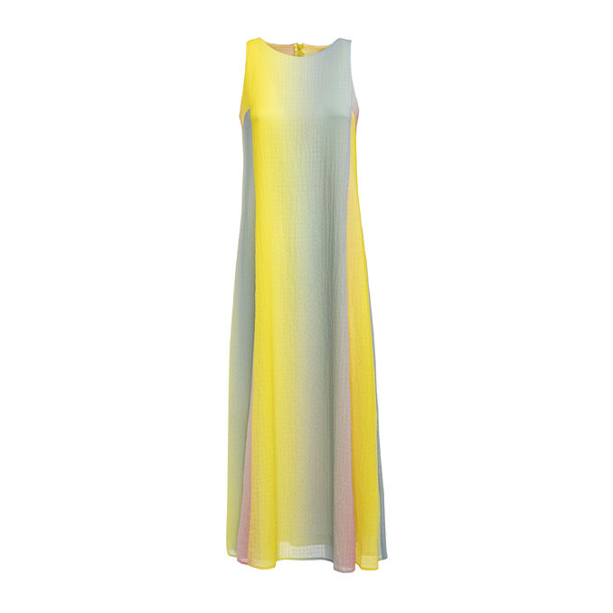 EMME MARELLA DESY JACQUARD LONG DRESS Woman Yellow | Mascheroni Store