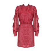 DEVORE' DRESS WITH VOLANT AND BUTTONS Woman Black Red DEVORE' DRESS WITH VOLANT AND BUTTONS Woman Black Red